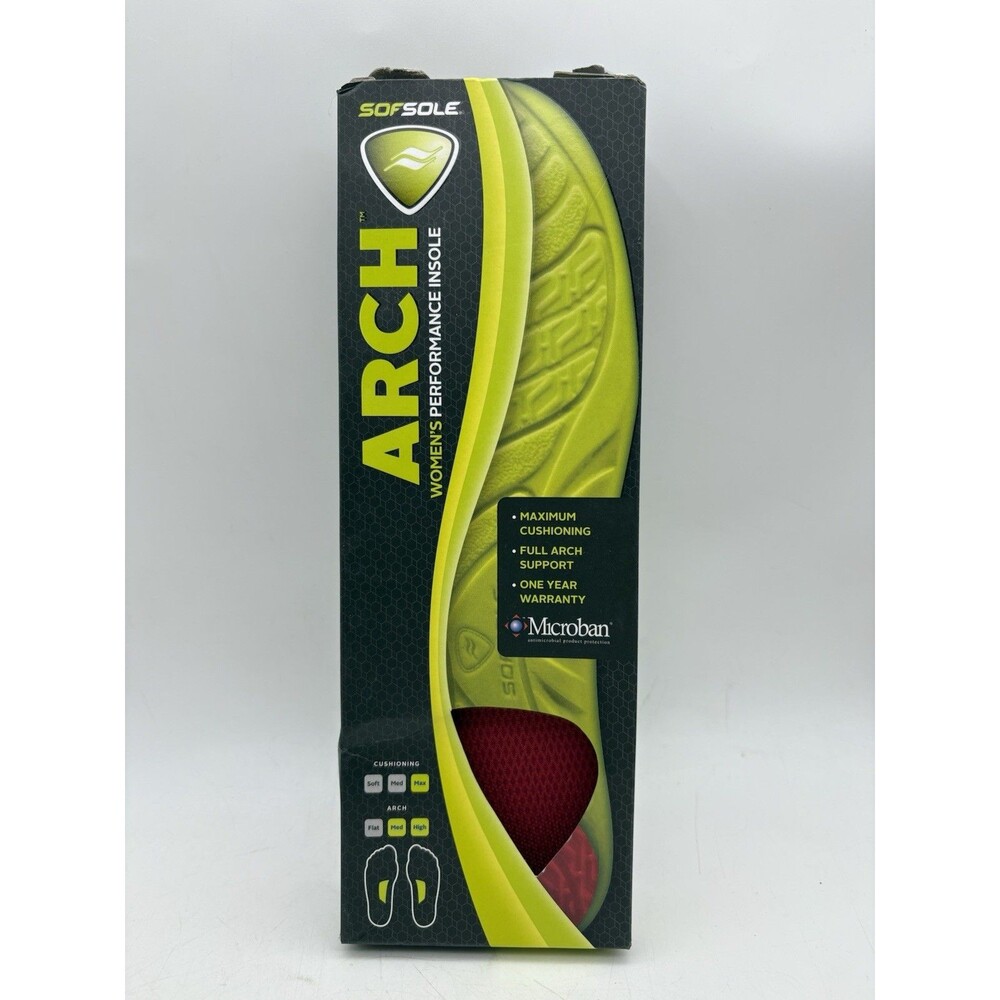 Sof Sole ARCH Women’s Performance Insoles High Arch Support New in Box